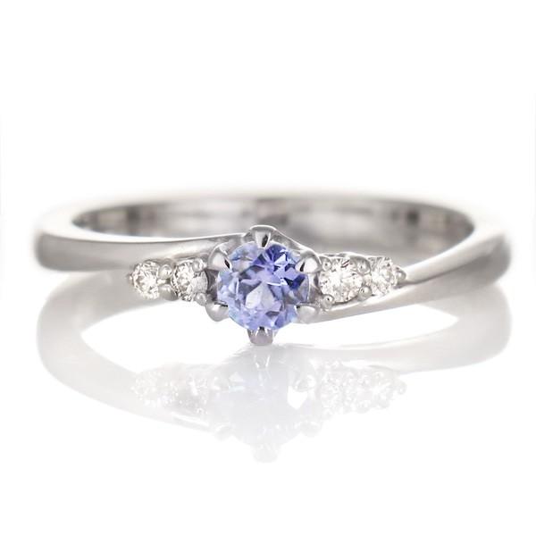 婚約指輪 エンゲージリング タンザナイト ダイヤモンド リング 10金 