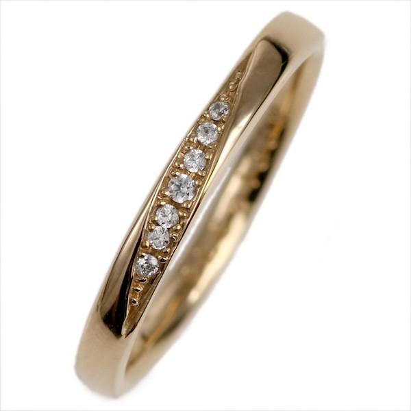 結婚指輪 ピンクゴールド マリッジリング ダイヤモンド レディース オーダー爆買の画像