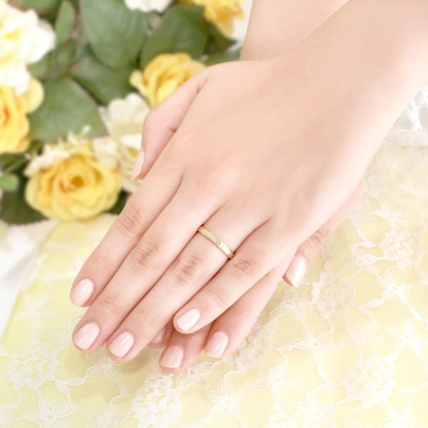 結婚指輪 マリッジリング ペアリング 安い ダイヤモンド K18ハニーイエローゴールド Marron シンプル 人気 ブランド オーダー爆買の画像