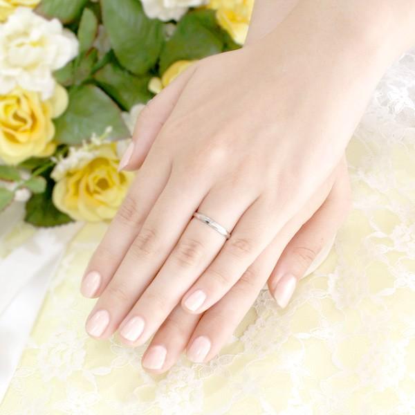 結婚指輪 マリッジリング ペアリング ダイヤモンド プラチナ Orange 人気 シンプル 【2本セット】 ブランド オーダー爆買の画像