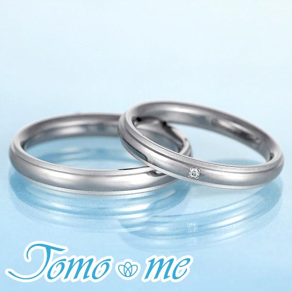 結婚指輪 マリッジリング プラチナ チタン コンビ ダイヤモンド 一粒 Tomo me トモミ ペアリング ブランド シンプル 人気 刻印無料 ストレート セール オーダーの画像