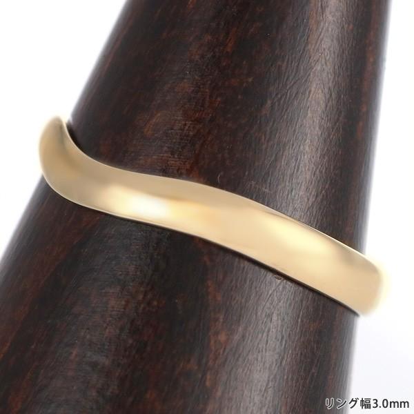 結婚指輪 マリッジリング 18金 ゴールド つや消し マット 甲丸 ウエーブ レディース オーダー爆買の画像