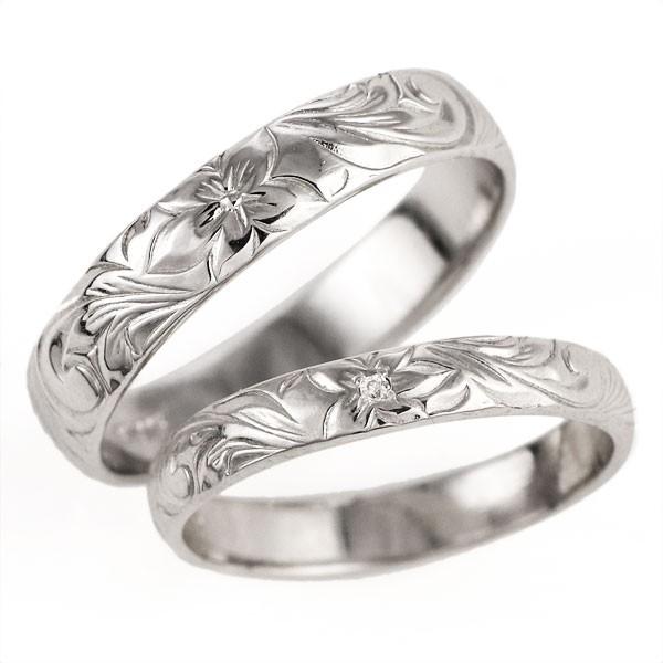 ハワイアンジュエリー ペアリング ダイヤモンド リング プラチナ 4mm ハワジュ オーダー