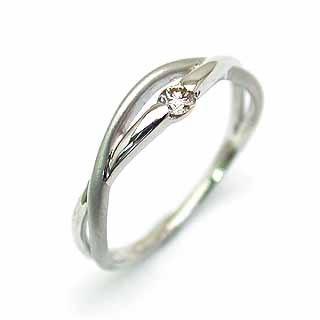 指輪レディース ダイヤモンド 指輪 一粒 K18 ホワイトゴールド ダイヤモンド デザインリング オーダー :L06-00007
