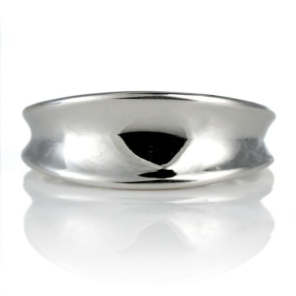 ホワイトゴールド 幅広 結婚指輪 マリッジリング ペアリング ペア 逆甲丸 リング オーダー