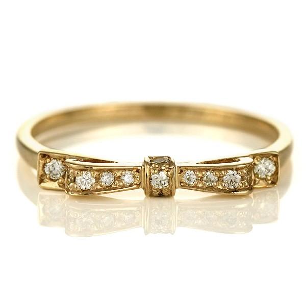 有名人芸能人 指輪レディース レディース おしゃれ 人気 ピンキーリング ダイヤモンド 女性 今だけ代引手数料無料 レディース おすすめ 人気 リボン イエローゴールド K10 金 10金 ピンキーリング 指輪 リング レディースアクセサリー