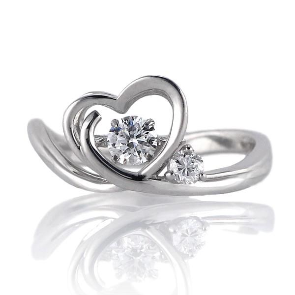 ダンシングストーン 揺れる プラチナ 0.22ct ダイヤモンド 婚約指輪 エンゲージリング リング レディース 鑑定書付 オーダー