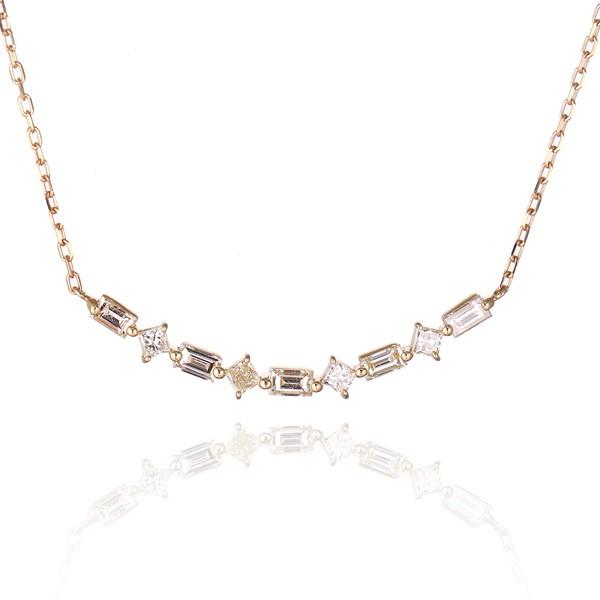 ダイヤモンド 0.5カラット イエローゴールド バー ネックレス オーダー