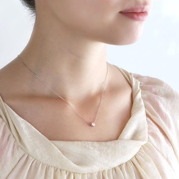 ダイヤモンド ネックレス 天然石 一粒 ダイヤネックレス ダイヤ 一粒ダイヤ プラチナ ダイヤモンドネックレス 花びら オーダー爆買の画像
