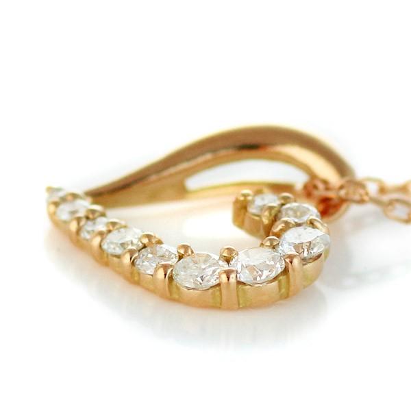 ダイヤモンド ハート オープンハート ネックレス K18ピンクゴールド ダイヤモンド ペンダント ネックレス プレゼント 結婚 10周年記念 オーダー爆買の画像