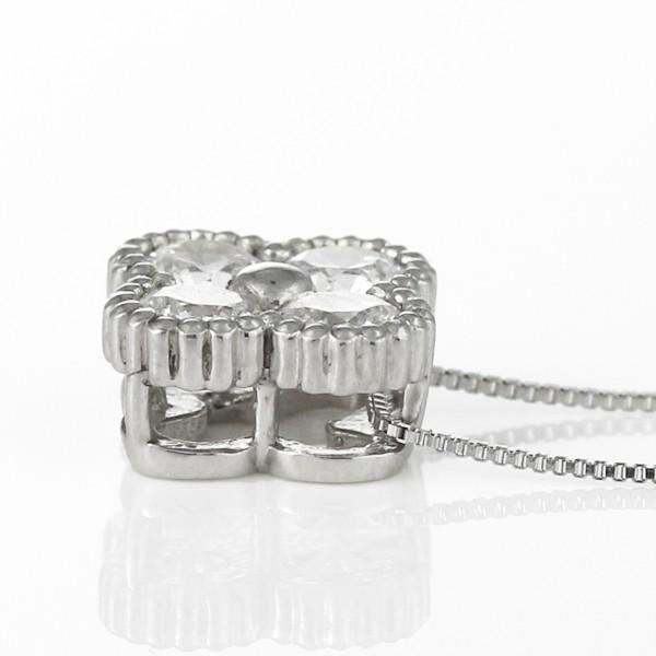 ネックレス レディース 天然石 ネックレス レディース プラチナ ダイヤモンド 0.3ct クローバー オーダー爆買の画像