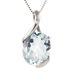プレゼントを選ぼう！ プラチナ ダイヤモンド アクアマリン 天然石 レディース ネックレス ネックレス 誕生石 3月 ネックレス、ペンダント