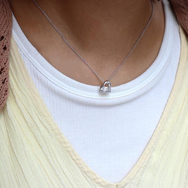 SUEHIRO（スエヒロ） ネックレス レディース ハート 一粒 ダンシング