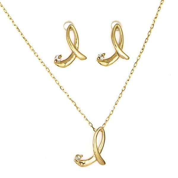 ネックレス レディース 18金 天然石K18 18k ダイヤモンド I イニシャル ピアス ネックレス セット商品 筆記体 人気 おすすめ 記念 オーダー