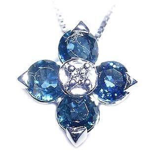 サファイア ネックレス サファイア 9月誕生石 サファイア ダイヤ ネックレス ホワイトゴールド オーダー(47500円)