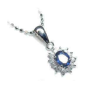 送料無料 サファイア ネックレス サファイア 9月誕生石 サファイア ダイヤ ネックレス ホワイトゴールド オーダー 【CEG1262884627】(45760円)