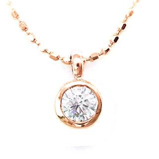 ネックレス 一粒 ダイヤモンド ネックレス K18PG ダイヤモンドネックレス ダイヤモンド ダイヤ 0.1カラット オーダー爆買