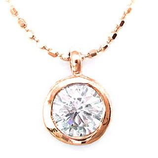 ネックレス 一粒 ダイヤモンド ネックレス K18PG ダイヤモンド  