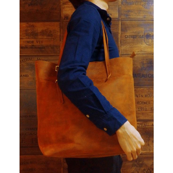 本革 トートバッグ メンズ レディース レザー ハンドバッグ 牛革 茶色 鞄 縦長型 大きめ 大きい A4 ブラウン ヌメ革 シンプル 丈夫  アンティーク調 :ba166:末吉屋 - 通販 - Yahoo!ショッピング