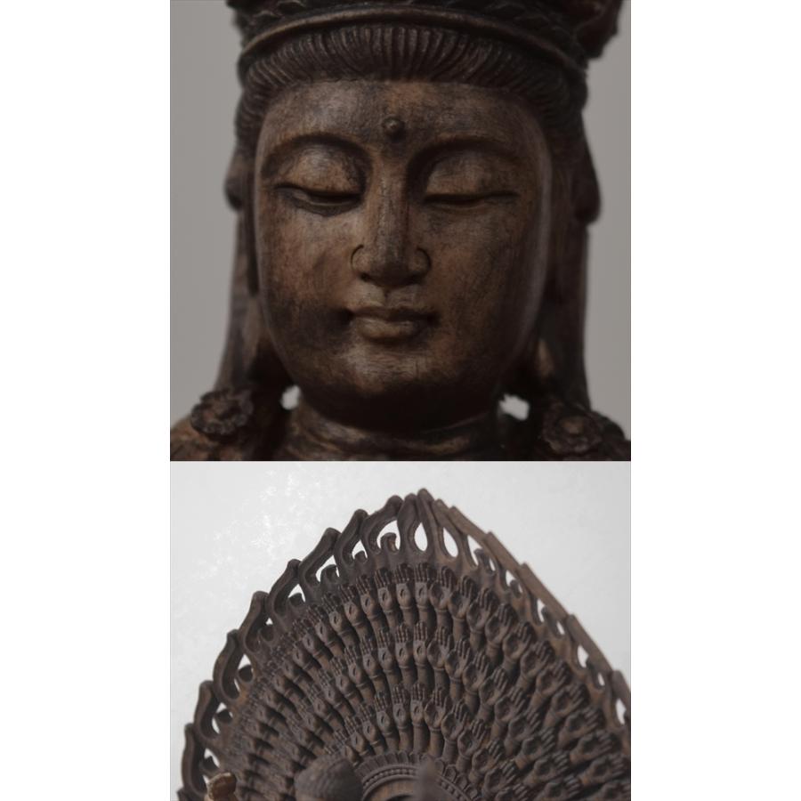 木彫仏像 千手観音 千手観世音菩薩 仏像 木彫 ヒノキ 檜一杢彫り「千手観音菩薩像」 ー 三宝堂オンラインショップ