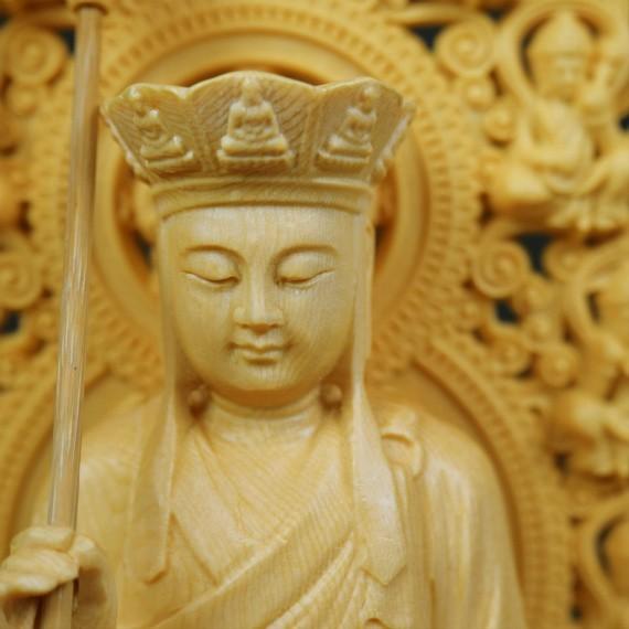 数量限定 木彫り 仏像 地蔵菩薩 お地蔵様 お地蔵さん 地蔵王菩薩 座像 仏教美術 置物 フィギュア 木彫 仏像 国産 Esiba Tg