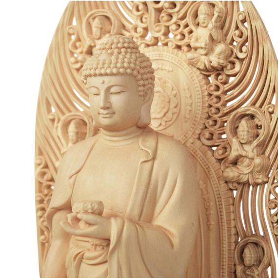 木彫り 仏像 阿弥陀如来 お釈迦様 仏陀 ブッダ 立像 阿弥陀如来