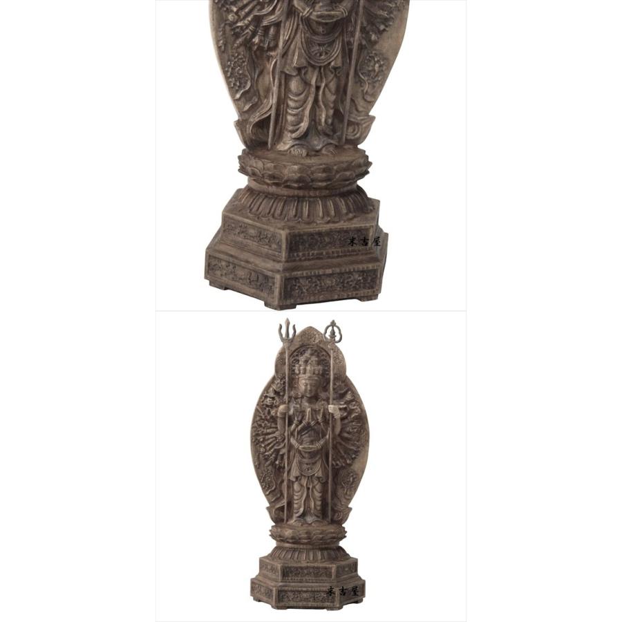 木彫り 仏像 千手観音菩薩 仏教美術 千手観音像 立像 置物 フィギュア