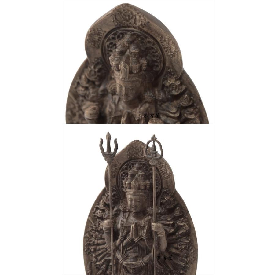 木彫り 仏像 千手観音菩薩 仏教美術 千手観音像 立像 置物 フィギュア