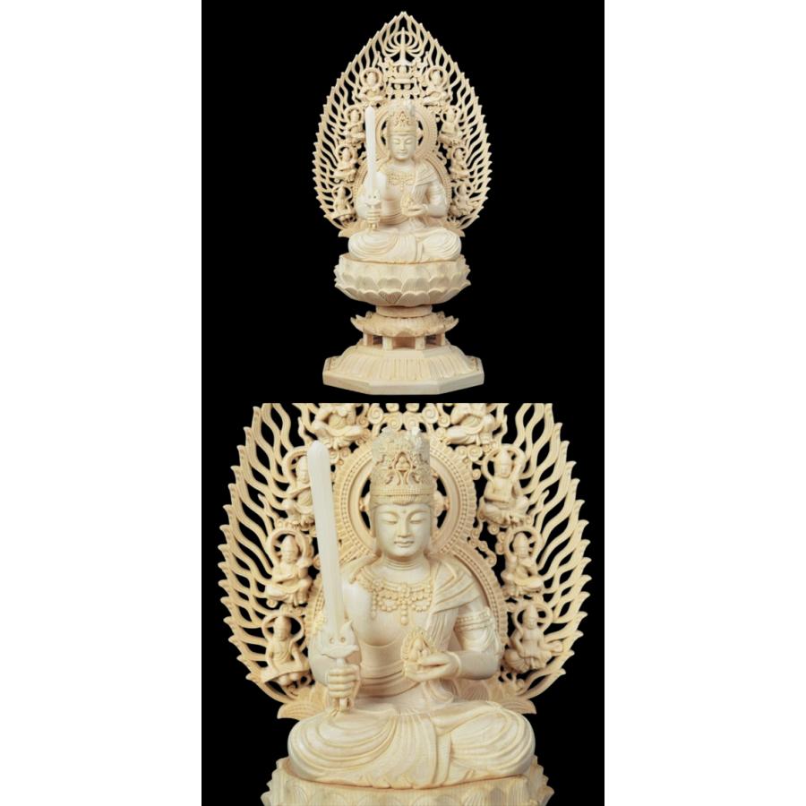 木彫り 仏像 虚空蔵菩薩 座像 仏教美術 置物 フィギュア 虚空蔵菩薩像