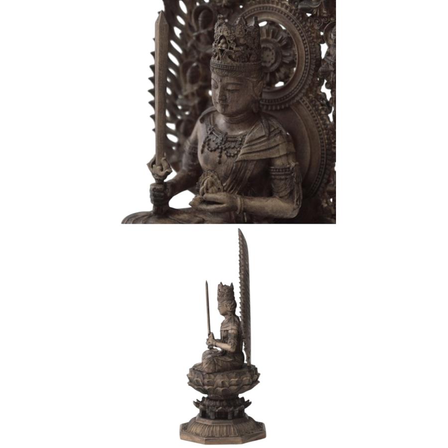 未使用品 高級天然木彫 仏像 虚空蔵菩薩仏像  精密 細工 仏教美術品  置物 木彫り 仏像 虚空蔵菩薩 座像 仏教美術 置物 フィギュア 虚空蔵