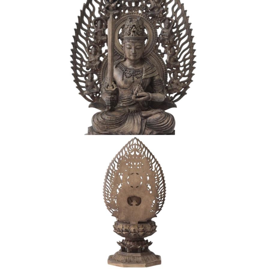 虚空蔵菩薩 木彫り 仏像 座像 仏教美術 置物 フィギュア 虚空蔵
