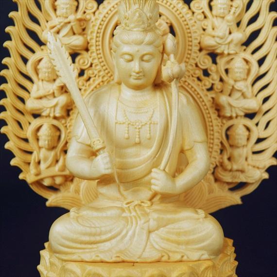 木彫り 仏像 虚空蔵菩薩 座像 仏教美術 置物 フィギュア 虚空蔵菩薩像