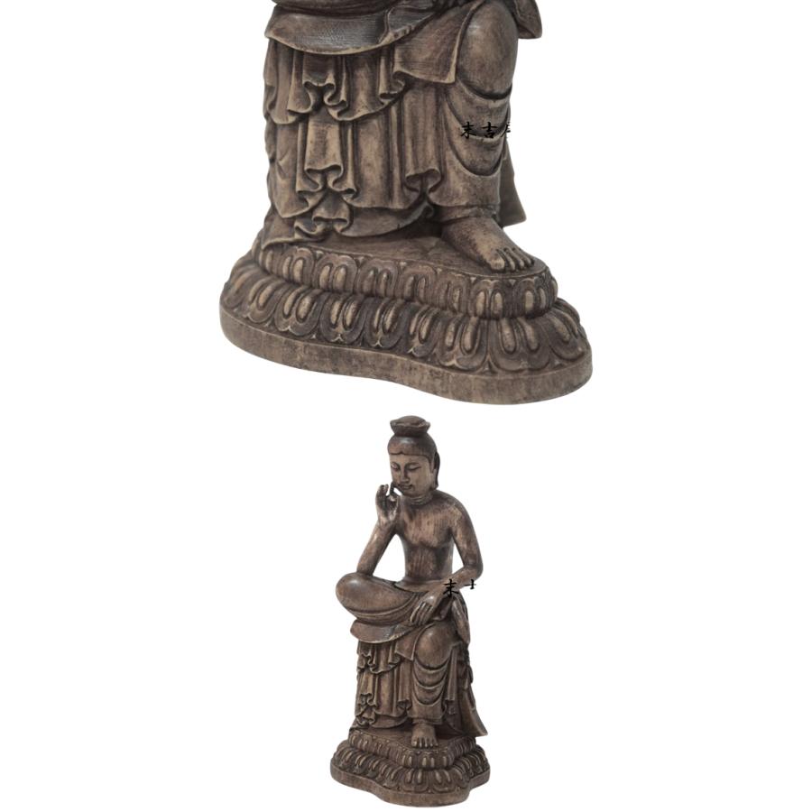 高18cm 弥勒菩薩 木彫り 仏像 フィギュア 弥勒菩薩像 座像 仏教
