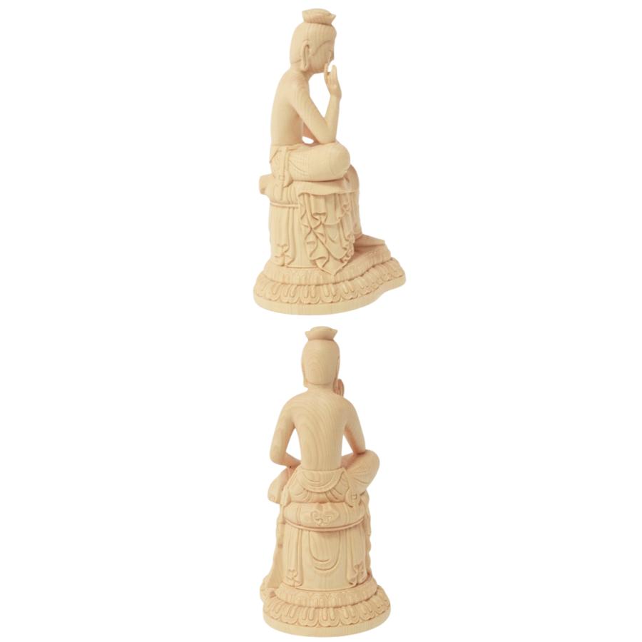 高18.5cm 弥勒菩薩 木彫り 仏像 フィギュア 弥勒菩薩像 座像 仏教美術 置物 木彫 仏像 427の画像