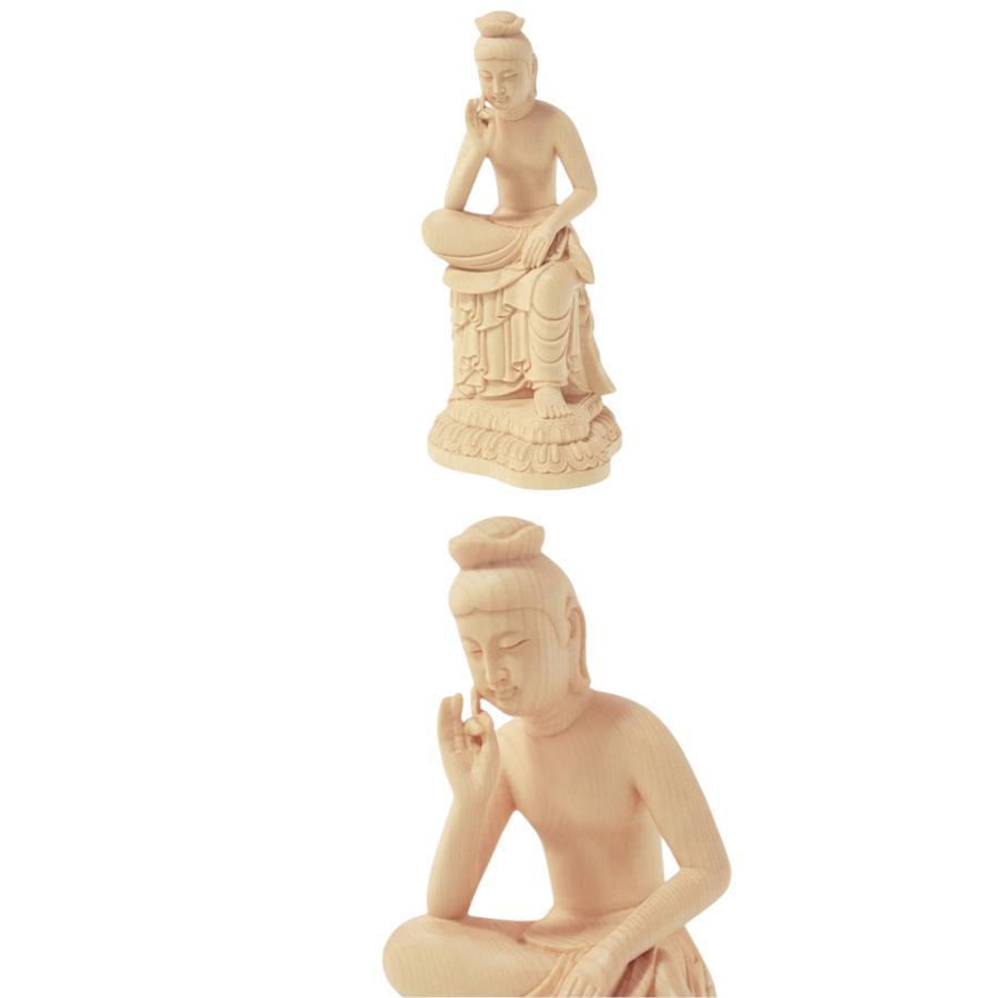高18.5cm 弥勒菩薩 木彫り 仏像 フィギュア 弥勒菩薩像 座像 仏教美術 置物 木彫 仏像 427の画像