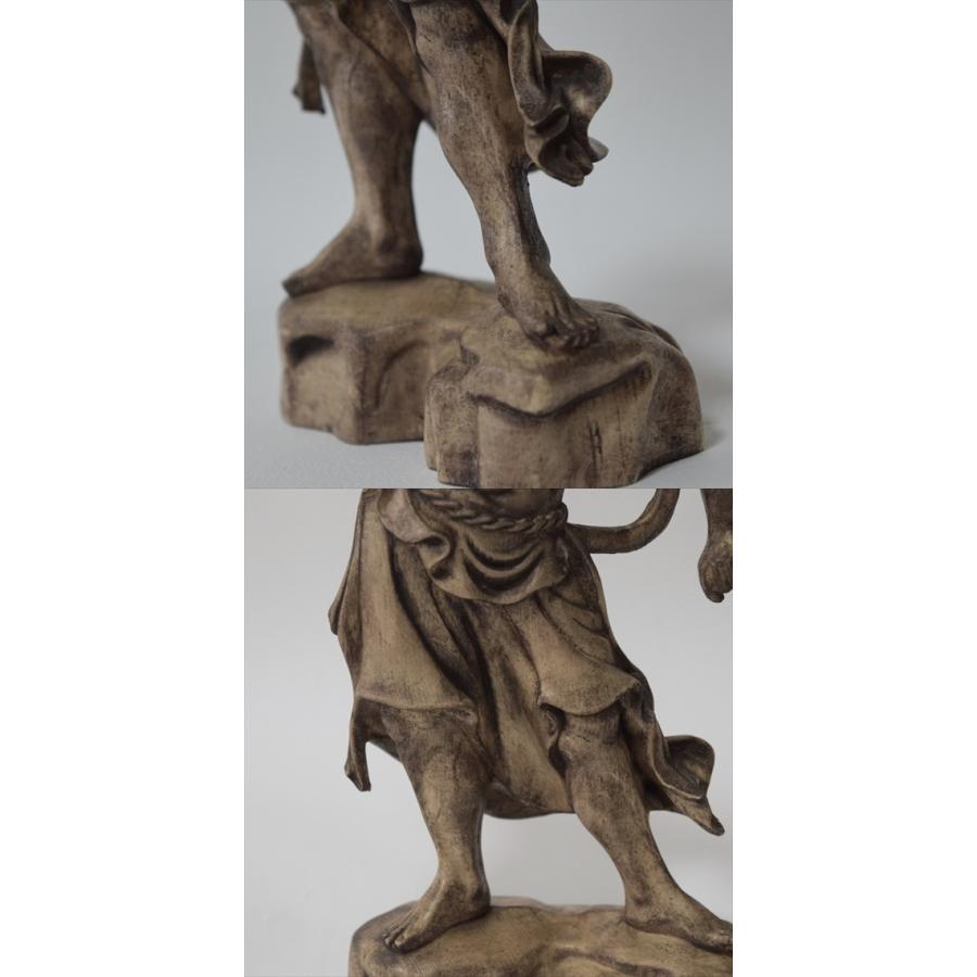 高19.8cm 木彫り 仏像 金剛力士像 仁王像 仏教美術 置物 フィギュア 金剛力士 仁王 2像セット 454aa｜suekichiya1｜04