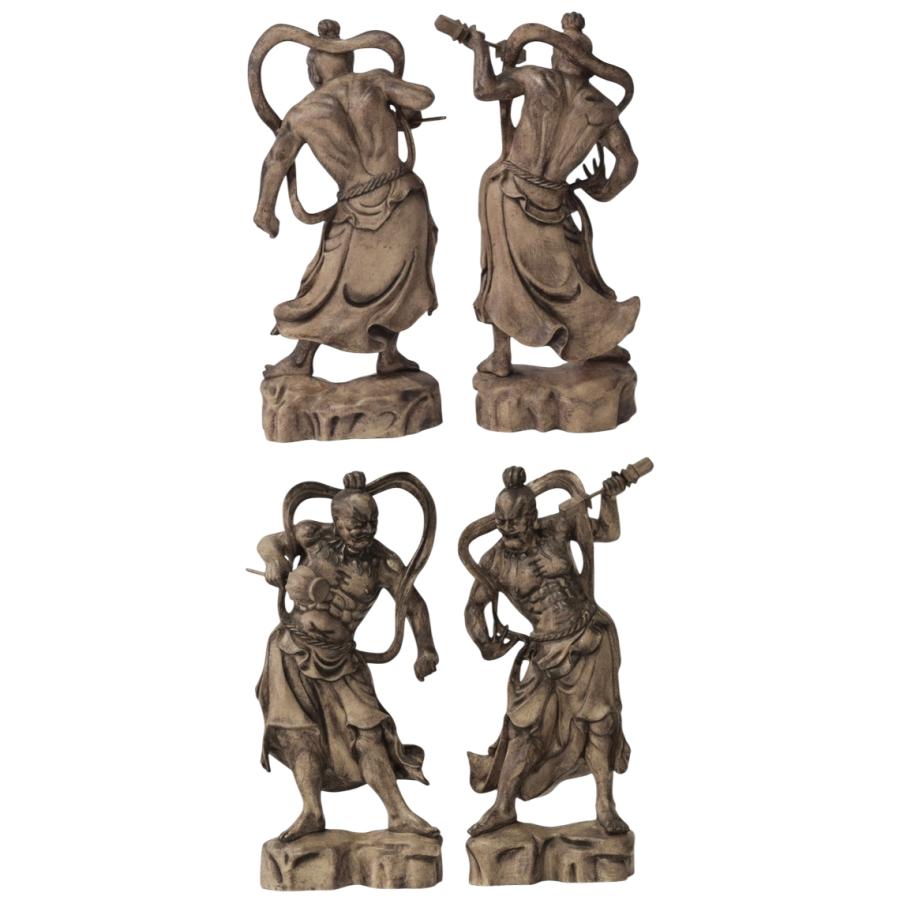 木彫仏像 仏教美術 精密細工 金剛力士像 仏師手仕上げ品 高さ20cm hy-12-1.jpg