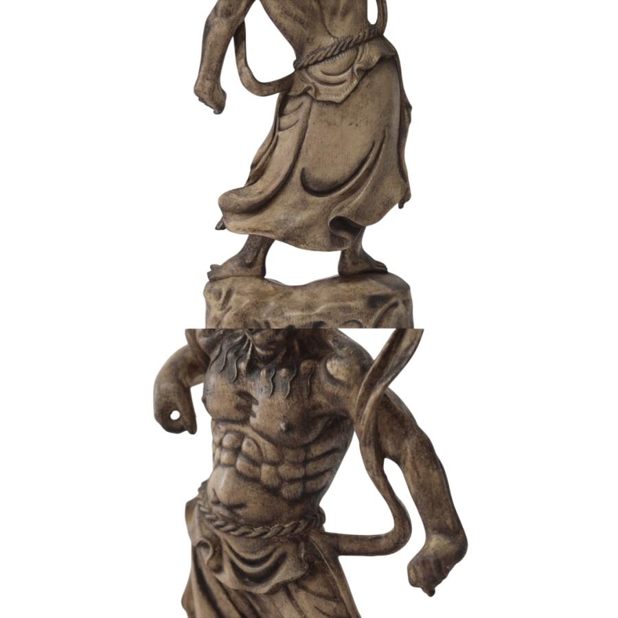 高19.8cm 木彫り 仏像 金剛力士像 仁王像 仏教美術 置物