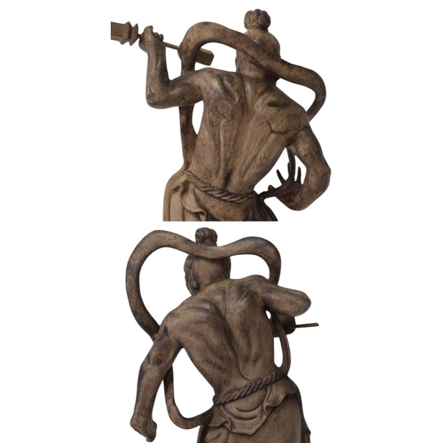 高29cm 木彫り 仏像 金剛力士像 仁王像 仏教美術 置物 フィギュア 金剛