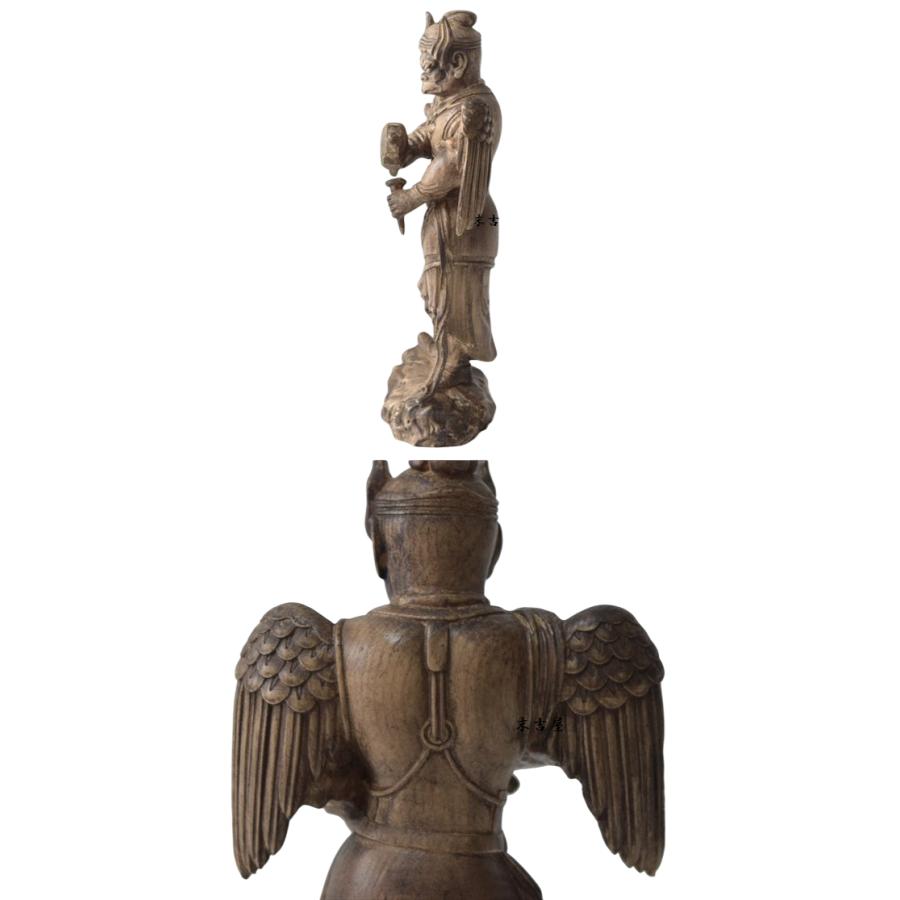 木彫り 仏像 烏天狗 魔除け 開運 天狗彫刻 手彫り 工芸品 仏教