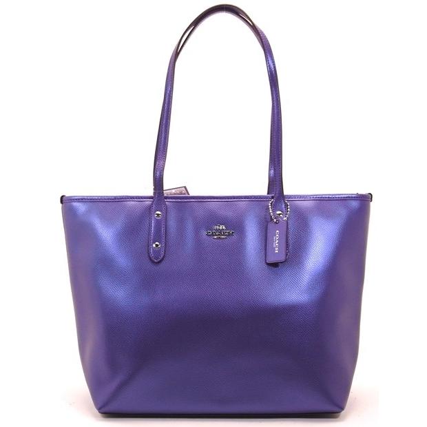コーチ Coach トートバッグ メタリック レザー トート メタリックパープル F アウトレット品 Coach Svegj La Rumeur 通販 Yahoo ショッピング