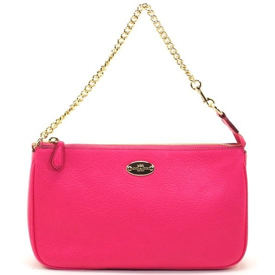 Coach コーチ ミニバッグ ハンドバッグ ペブルドレザー ラージ リストレット ピンクルビー F Coach Libaj La Rumeur 通販 Yahoo ショッピング