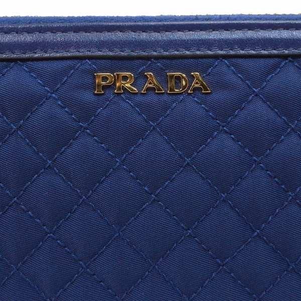 美品プラダPRADAキルティングナイロン ファスナー長財布イビスコIBISCO