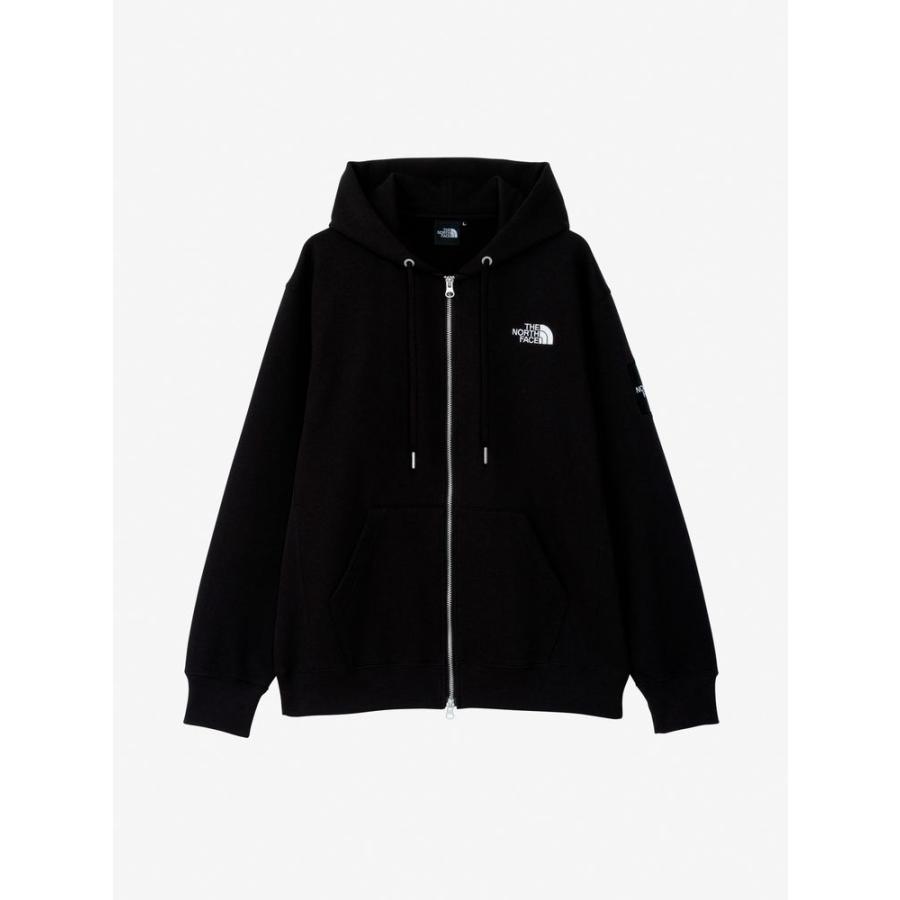 セール★Mサイズ★ノースフェイス スクエア ロゴ フルジップ フーディー 黒 THE NORTH FACE（ザ ノースフェイス） NT12335 スクエアロゴフルジップ