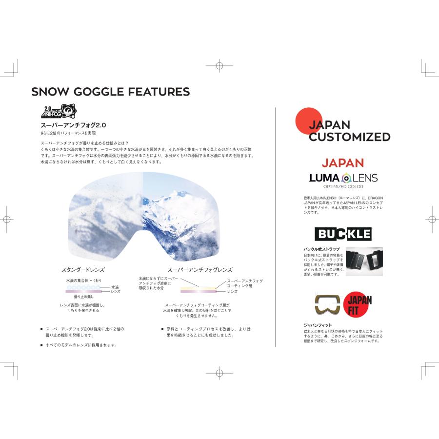 セール スノボー ゴーグル 2022-23 DRAGON SNOW GOGGLES / D1 メガネ対応　送料無料 代引料無料　ダブルレンズ｜suffice｜05