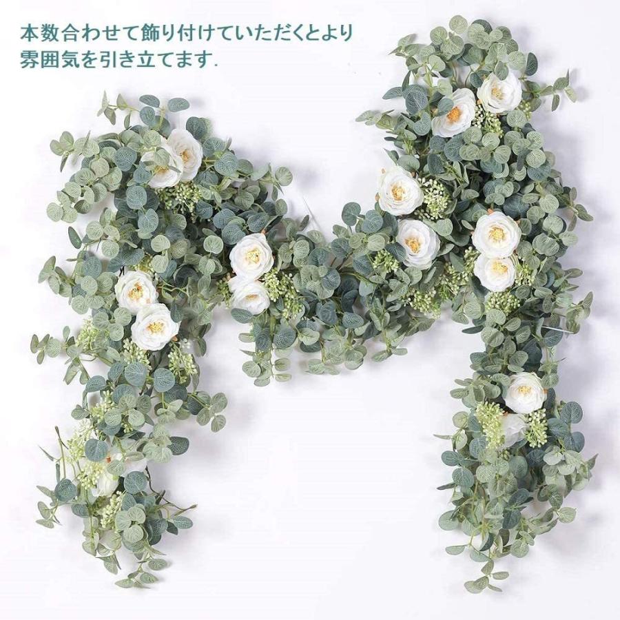 造花 バラ 花藤 人工観葉植物 ユーカリ ガーランド アーティフィシャルフラワー 花園 婚礼の儀式 フェイクグリーン リアル 壁掛け ハンギング 吊す 葉 Www Bollywoodpapa Com