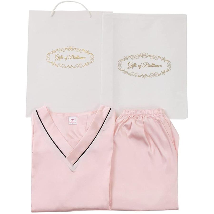 大注目 ギフツオブブリリアンス シルク パジャマ レディース 半袖 夏 ギフト セット 人工シルク L ピンク Pj 3155 Babylonrooftop Com Au