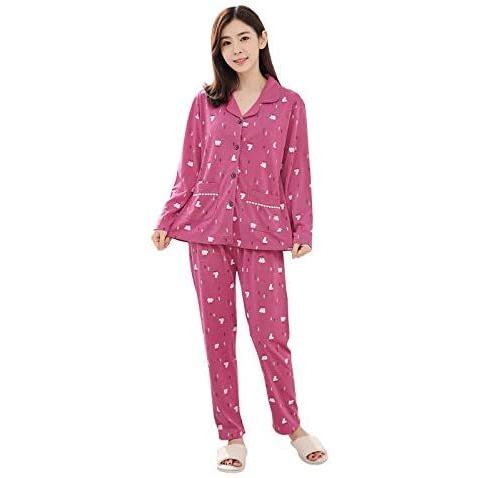 限定special Price レディース パジャマ 長袖トップス パンツのセット ルームウェア 上下セット かわいい ピンク ローズ L Ll 3l 4l 5l 6l 大きいサイズ Sakcc Ca