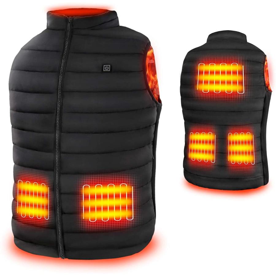 新しく着き Rrtizan 電熱ベスト Usb給電 ヒートベスト サイズ調整 3段階の温度制御 ヒーター内蔵 撥水加工 洗濯可能 暖房ベスト 通勤 バイク Cisama Sc Gov Br