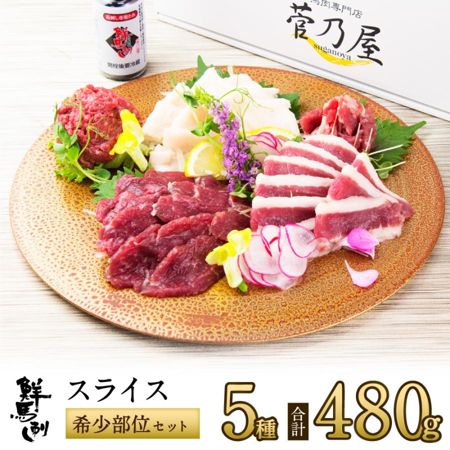 お買得 鮮馬刺し スライス希少部位セット 計5種 480g ロース60g 2 フタエゴ40g 2 コウネ40g 2 桜うまトロ ネギトロ 60g 2 カルビユッケ40g 2 Wantannas Go Id